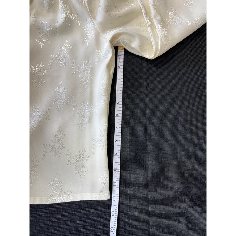 Vintage Ivory Jacquard Blouse Cottagecore Romantic‎ Boho Long Sleeve You Babes - Picture 15 of 16